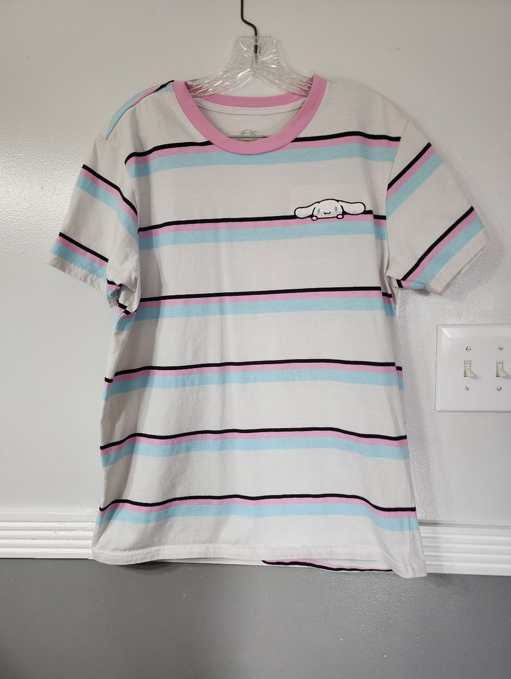 Women's Cinnamoroll Stripe Tee - Pink & Light Blue